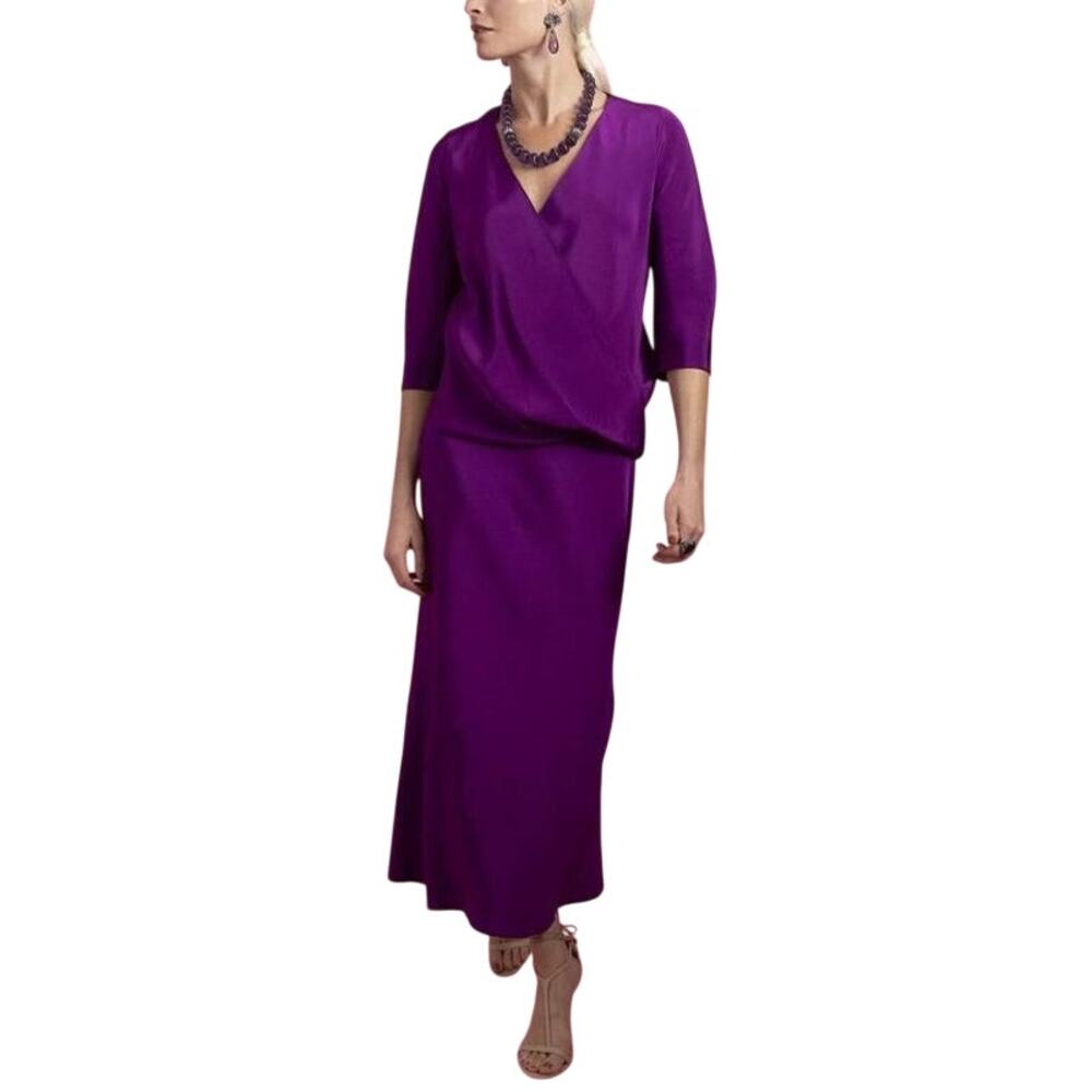 Peter Cohen Silk Bias Skirt in Dahlia P